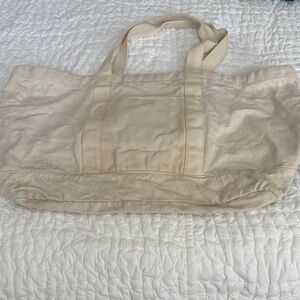 Beige Canvas Tote Bag